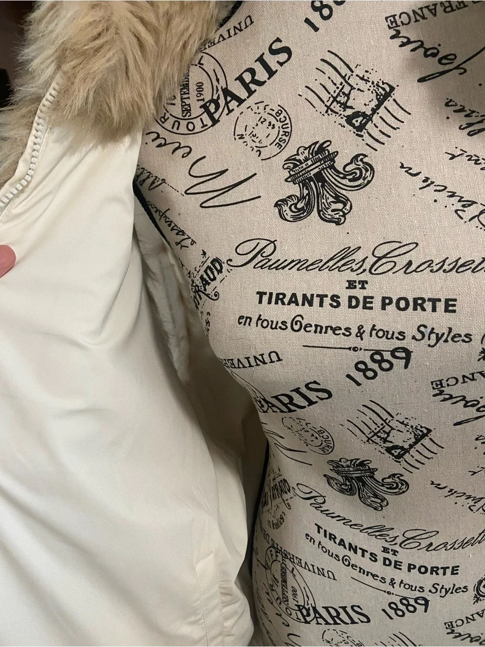 Plush Faux Fur Vest in Light Beige - Picture 3 of 5